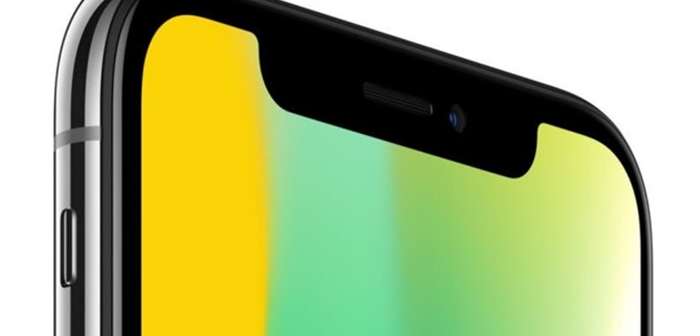 iPhone X's OLED display that looks unique on how it covers a camera (Reference: Apple's homepage)